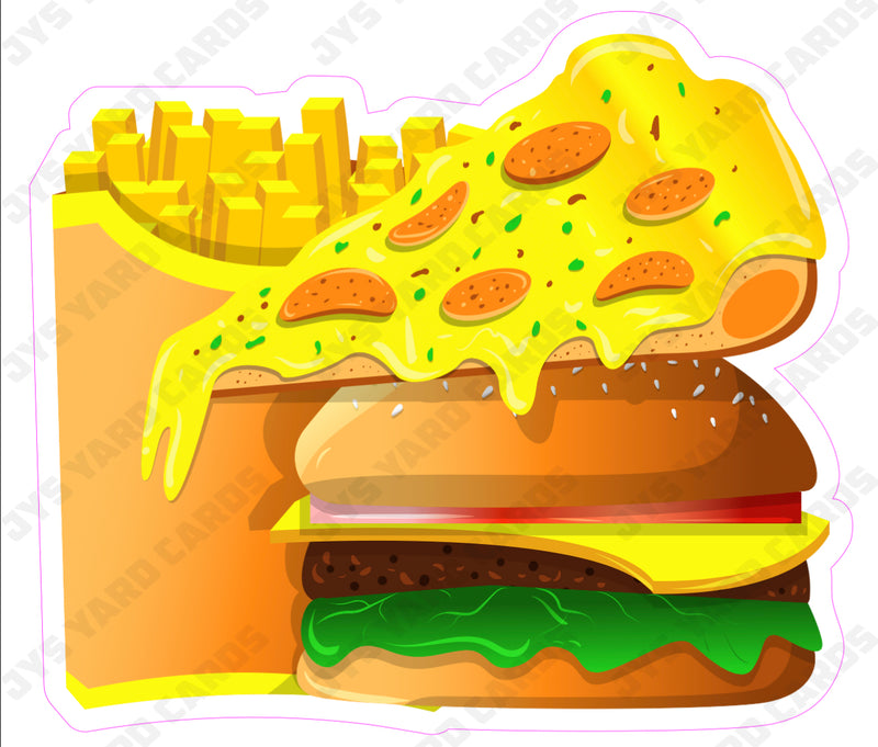 FRIES & HAMBURGER - Yard Card Signs by JYS International