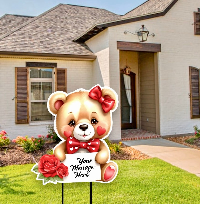 PERSONALIZED TEDDY GRAHAM: SINGLE - Yard Card Signs by JYS International