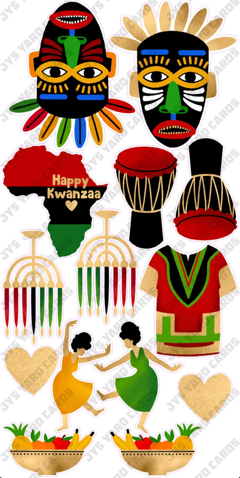 HAPPY KWANZAA - Yard Card Signs by JYS International