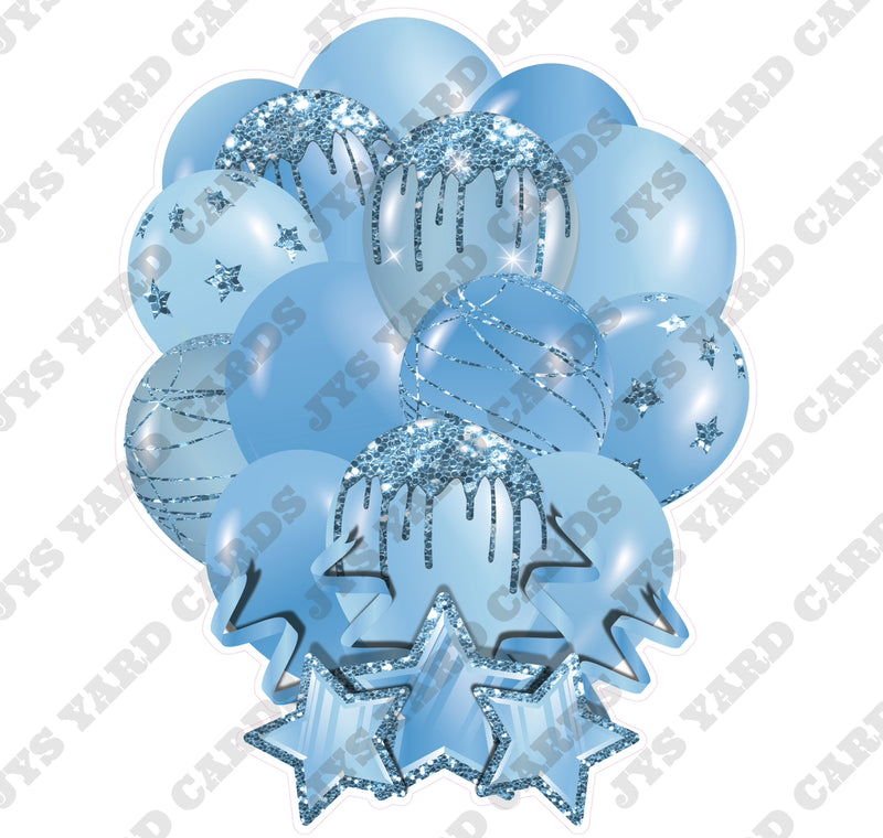 SINGLE JAZZY SOLID BALLOON: LIGHT BLUE - Yard Card Signs by JYS International