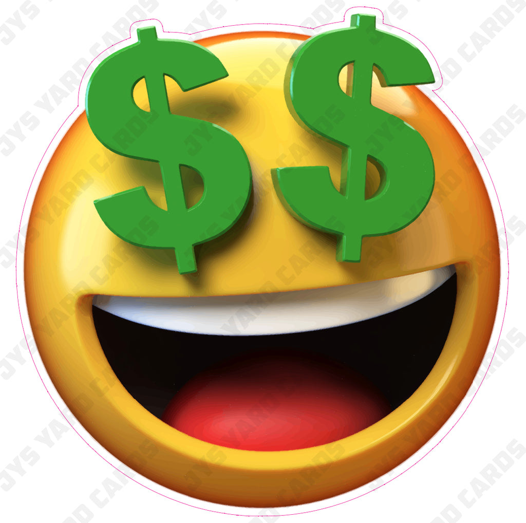 DOLLAR SIGNS EMOJI - Yard Card Signs by JYS International