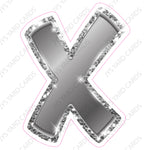 Single Letters: 18” Bouncy Metallic Silver - Yard Card Signs by JYS International