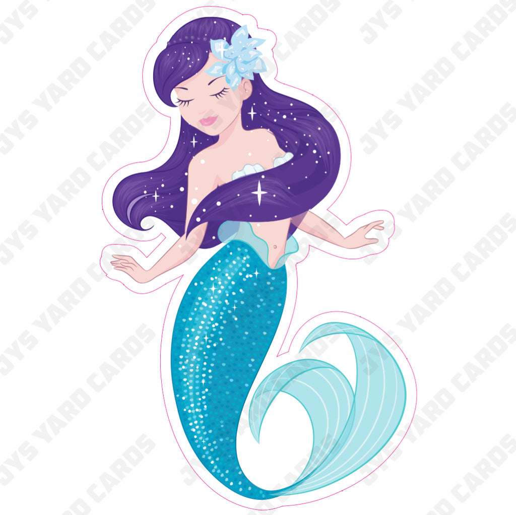 MERMAID: PURPLE HAIR - Yard Card Signs by JYS International