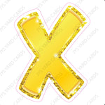 Single Letters: 12” Bouncy Metallic Yellow - Yard Card Signs by JYS International