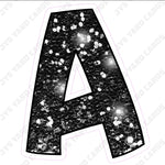 Single Letters: 12” Bouncy Glitter Black - Yard Card Signs by JYS International