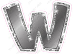 Single Letters: 12” Bouncy Metallic Silver - Yard Card Signs by JYS International