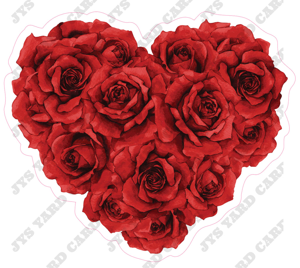 RED ROSES HEART - Yard Card Signs by JYS International