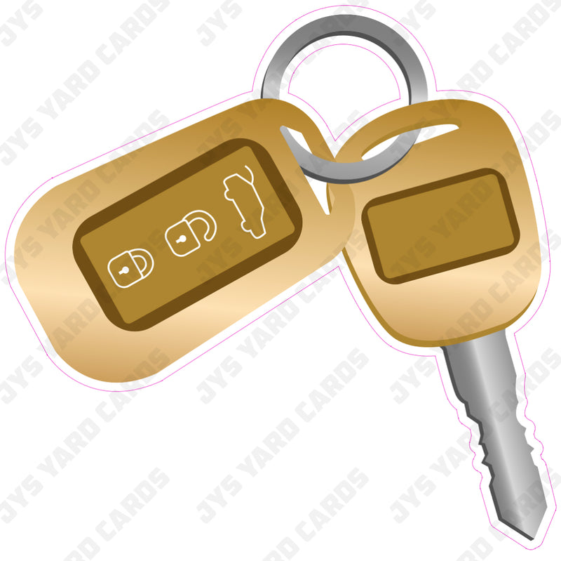 CAR KEYS GOLD - Yard Card Signs by JYS International