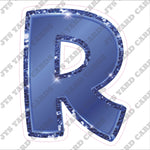 Single Letters: 12” Bouncy Glitter Metallic Navy Blue - Yard Card Signs by JYS International