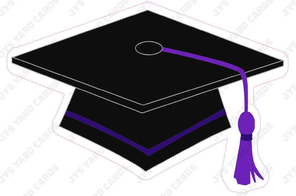 GRAD CAP: PURPLE - Yard Card Signs by JYS International