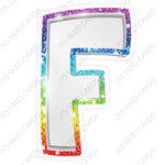 Single Letters: 18” Bouncy Metallic White With Rainbow - Yard Card Signs by JYS International