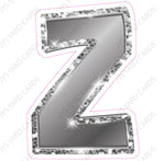 Single Letters: 23” Bouncy Metallic Silver - Yard Card Signs by JYS International