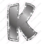 Single Letters: 18” Bouncy Metallic Silver - Yard Card Signs by JYS International