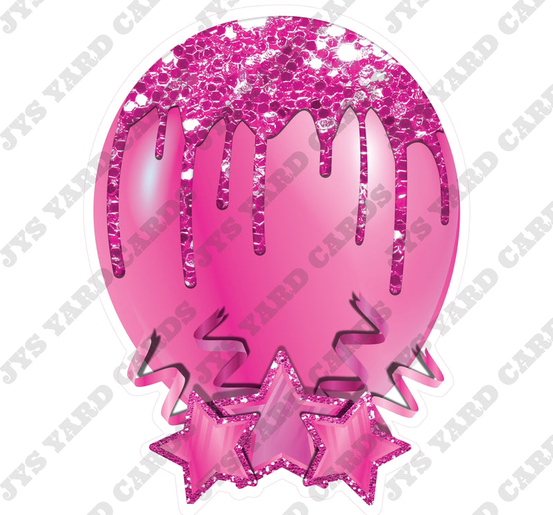 INDIVIDUAL BALLOON: HOT PINK - Yard Card Signs by JYS International