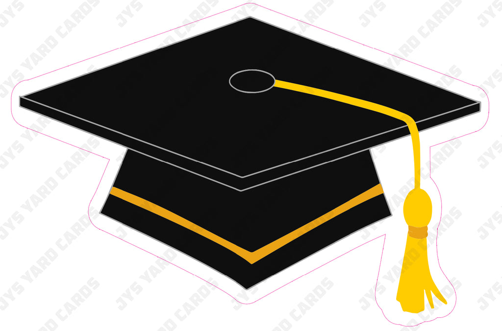 GRAD CAP: YELLOW - Yard Card Signs by JYS International