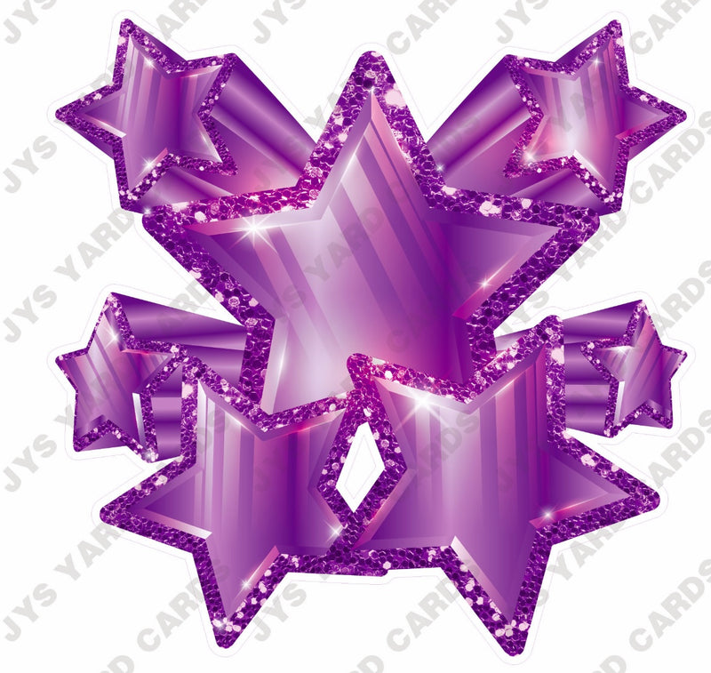 SHOOTING STARS: PURPLE - Yard Card Signs by JYS International