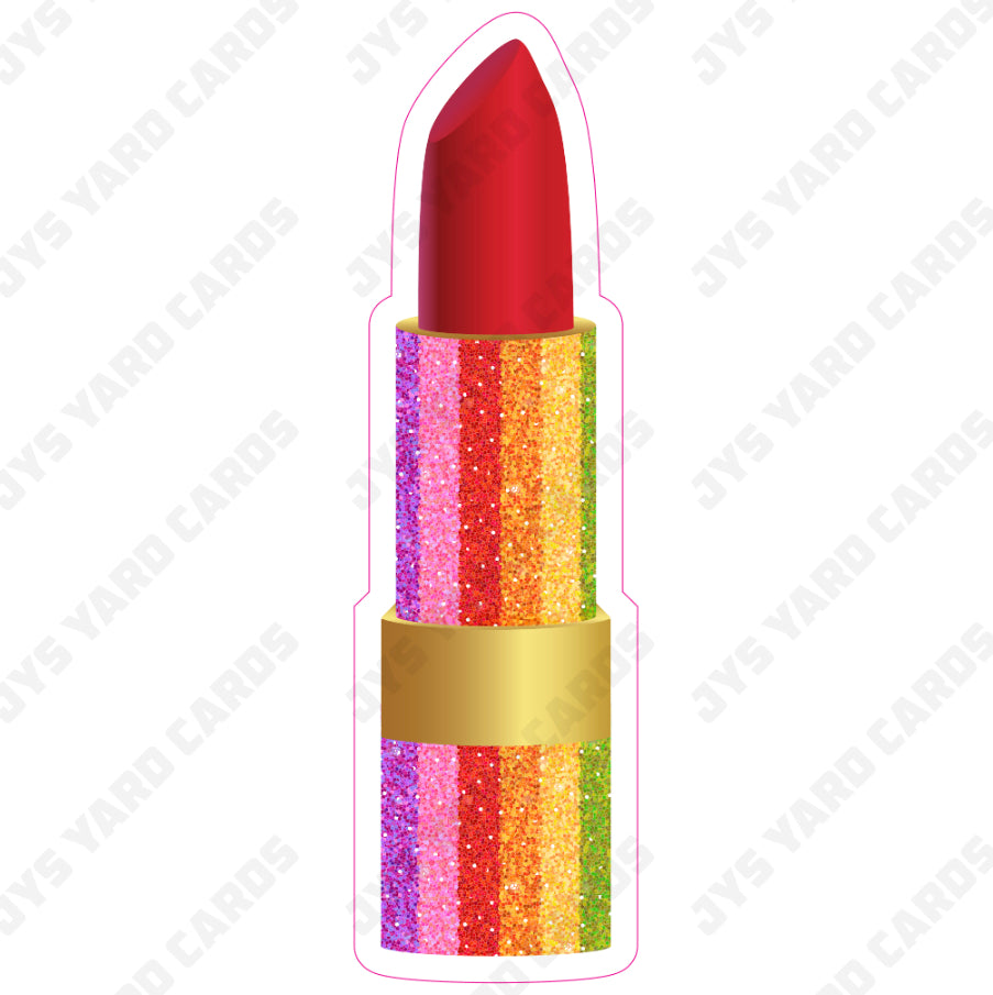 RAINBOW PATTERN: LIPSTICK - Yard Card Signs by JYS International