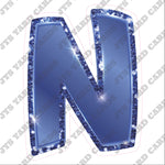 Single Letters: 23” Bouncy Glitter Metallic Navy Blue - Yard Card Signs by JYS International