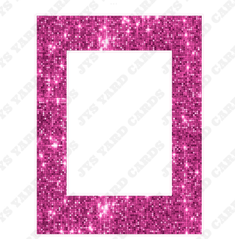 SEQUIN HBD PHOTO FRAME: PINK - Yard Card Signs by JYS International