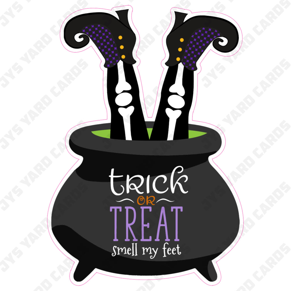 WITCH FEET IN CAULDRON 2 - Yard Card Signs by JYS International