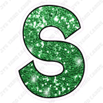 Single Letters: 23” Bouncy Glitter Green - Yard Card Signs by JYS International