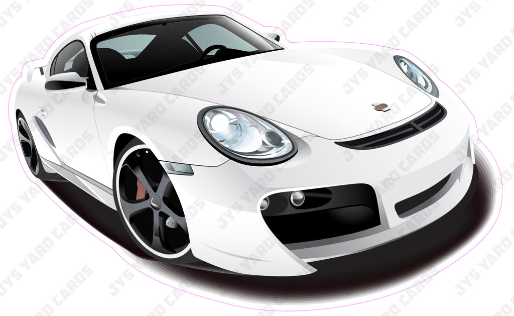 PORSCHE WHITE - Yard Card Signs by JYS International