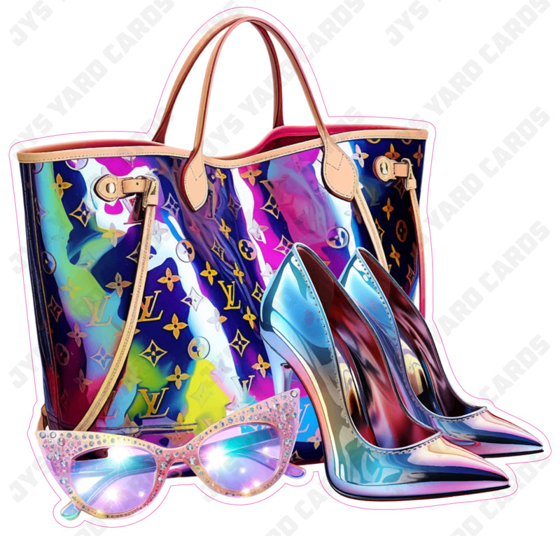 WOMEN’S RAINBOW LV BAG - Yard Card Signs by JYS International