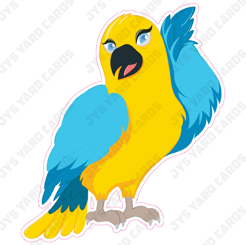 BIRD YELLOW BLUE - Yard Card Signs by JYS International