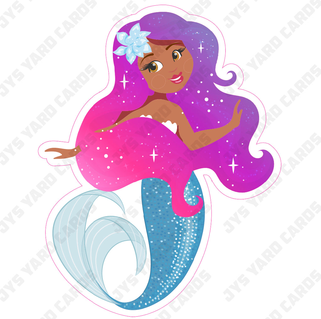 MERMAID: PINK & PURPLE HAIR - Yard Card Signs by JYS International