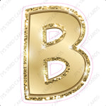 Single Letters: 18” Bouncy Metallic Gold - Yard Card Signs by JYS International