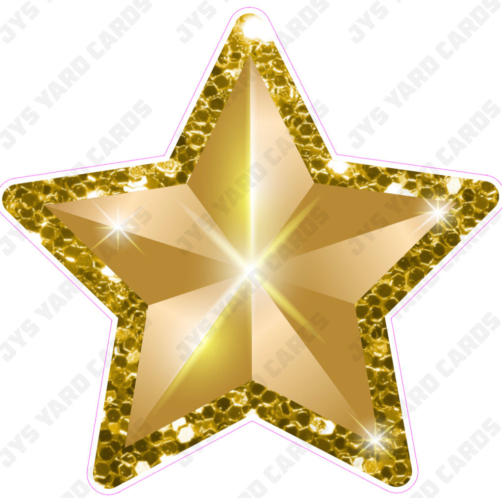 CELEBRATION STAR: GOLD - Yard Card Signs by JYS International