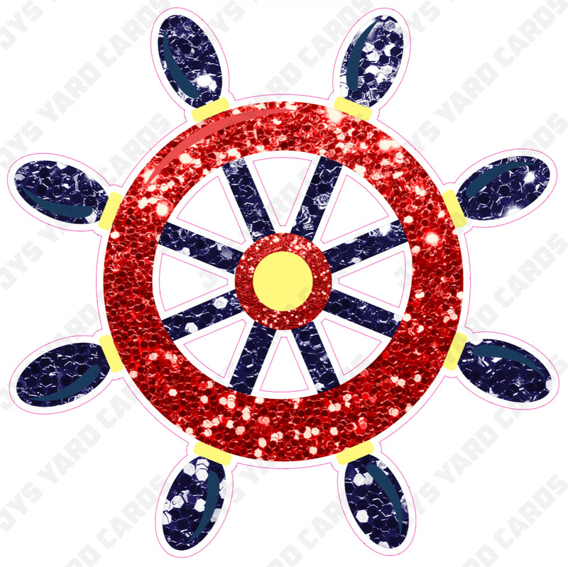 NAUTICAL BOATWHEEL - Yard Card Signs by JYS International