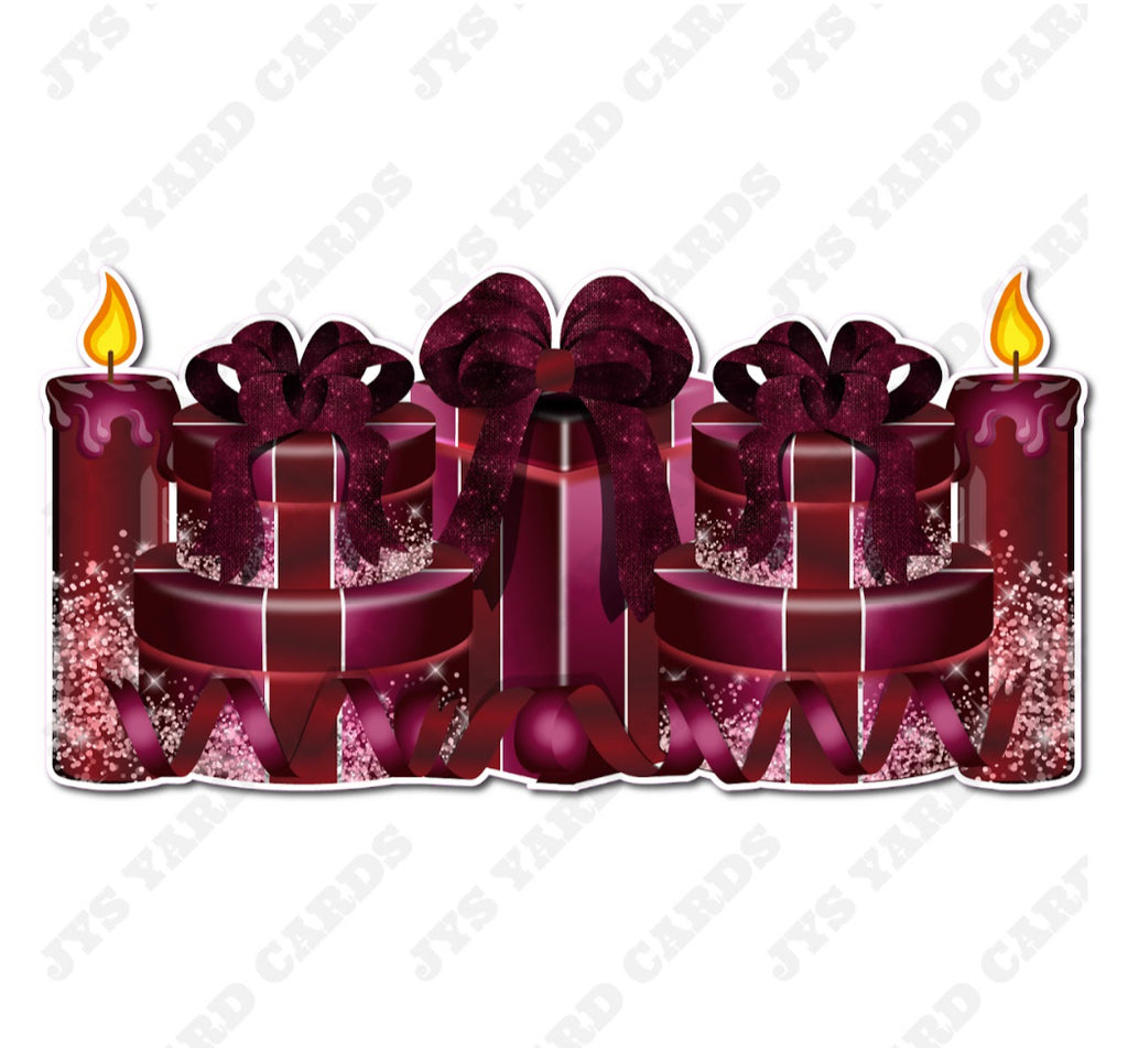 GIFT PANEL: BURGUNDY - Yard Card Signs by JYS International