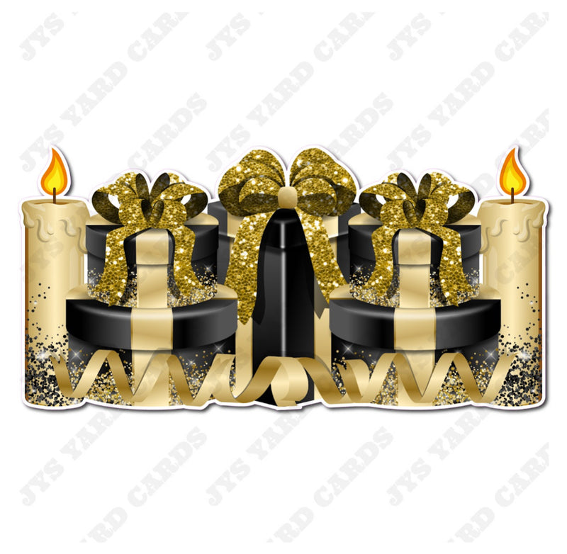 GIFT PANEL: BLACK & GOLD - Yard Card Signs by JYS International