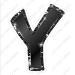 Single Letters: 12” Bouncy Metallic Black - Yard Card Signs by JYS International