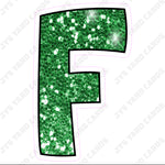 Single Letters: 18” Bouncy Glitter Green - Yard Card Signs by JYS International