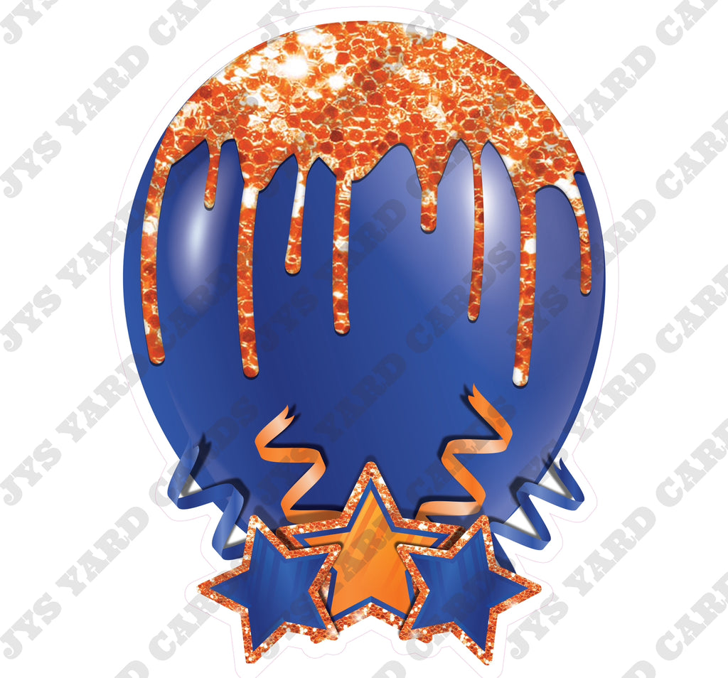 INDIVIDUAL BALLOON: DARK BLUE AND ORANGE - Yard Card Signs by JYS International