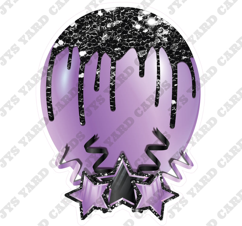 INDIVIDUAL BALLOON: BLACK AND LIGHT PURPLE - Yard Card Signs by JYS International