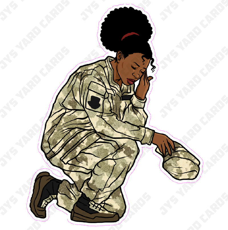 WOMAN SOLDIER 4 - Yard Card Signs by JYS International