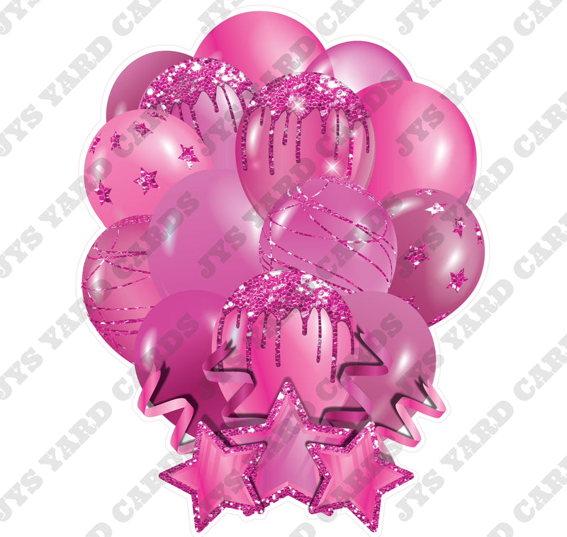 SINGLE JAZZY SOLID BALLOON: PINK - Yard Card Signs by JYS International