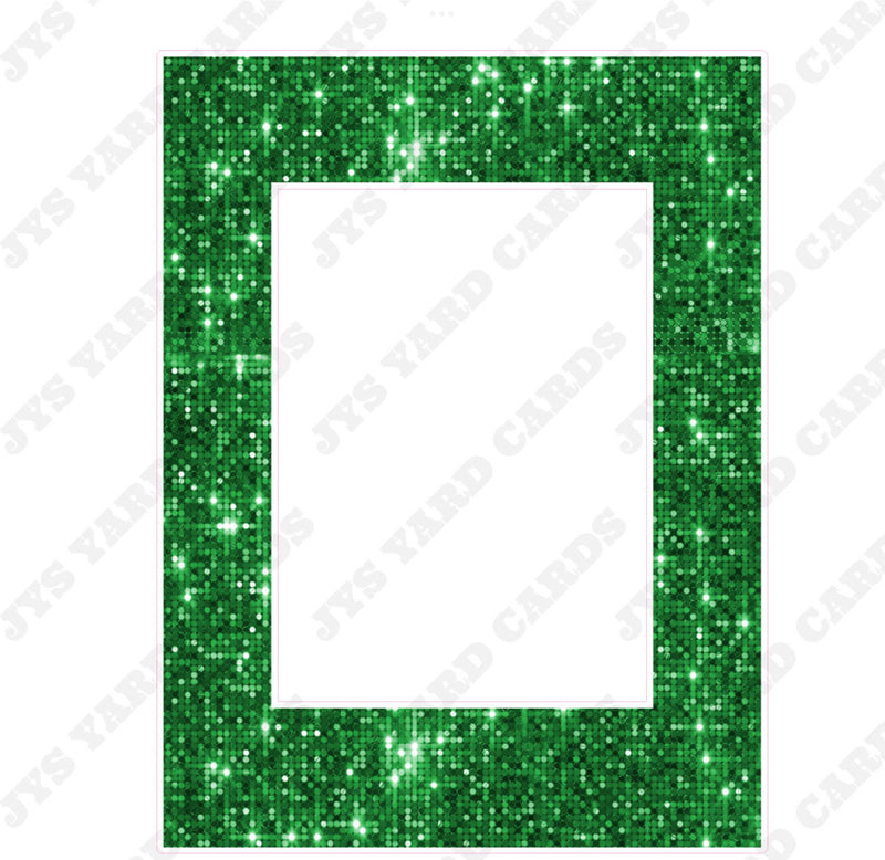 SEQUIN HBD PHOTO FRAME: GREEN - Yard Card Signs by JYS International