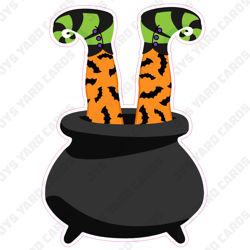 WITCH FEET IN CAULDRON - Yard Card Signs by JYS International