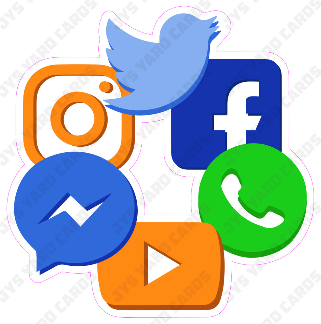 SOCIAL MEDIA ICONS - Yard Card Signs by JYS International