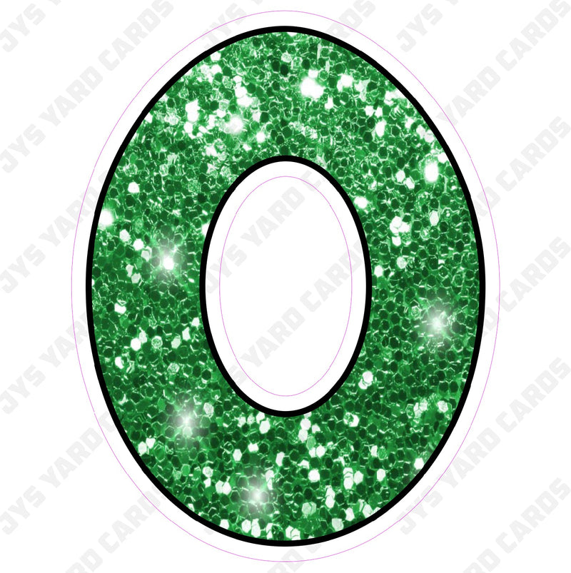 Single Letters: 12” Bouncy Glitter Green - Yard Card Signs by JYS International