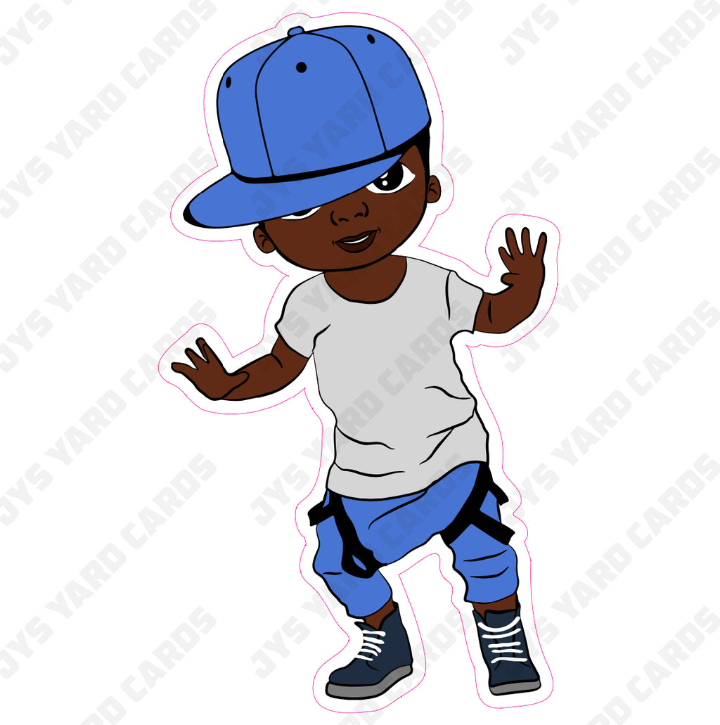 HIP HOP BOY WITH HAT - Yard Card Signs by JYS International