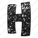 Single Letters: 12” Bouncy Glitter Black - Yard Card Signs by JYS International