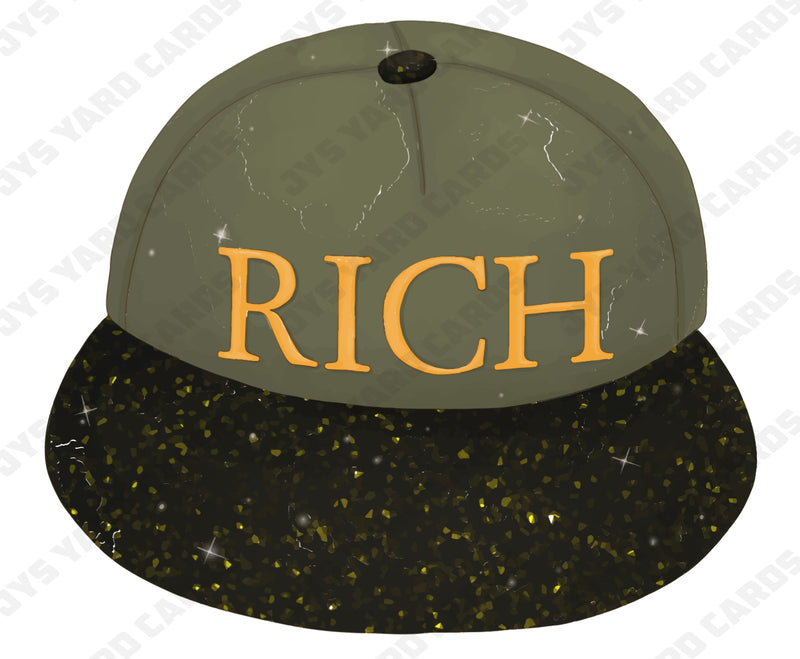 HAT RICH SAGE GOLD - Yard Card Signs by JYS International