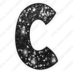 Single Letters: 18” Bouncy Glitter Black - Yard Card Signs by JYS International