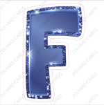 Single Letters: 23” Bouncy Glitter Metallic Navy Blue - Yard Card Signs by JYS International