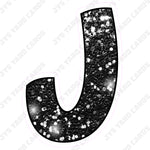 Single Letters: 18” Bouncy Glitter Black - Yard Card Signs by JYS International